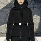 Damen winterliche Funktionsjacke mit hohem Kragen und elastischem Gürtel R&B