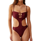 Damen Cut-Out Badeanzug mit modischem Schlüssel-Ausschnitt R&B