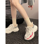 Damen sportliche Lauf Sneakers mit dickem Plateausohle R&B
