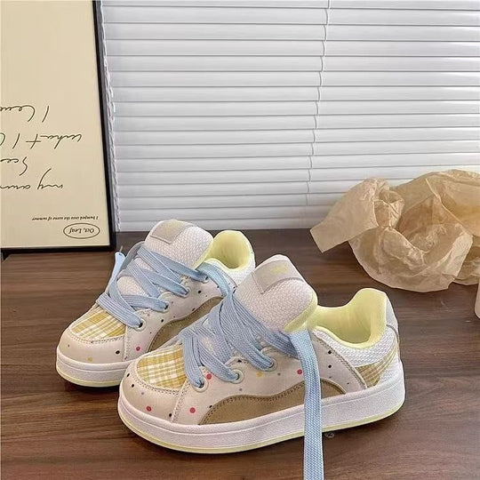 Damen Sportliche Sneakers mit verspieltem Karomuster und höchstem Tragekomfort R&B