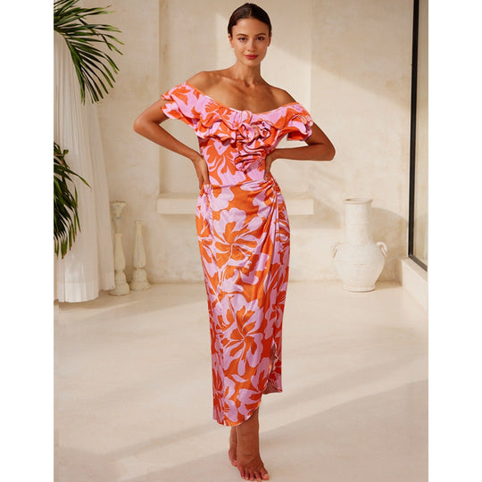 Damen Einteiliger Badeanzug mit eleganten Rüschendetails R&B