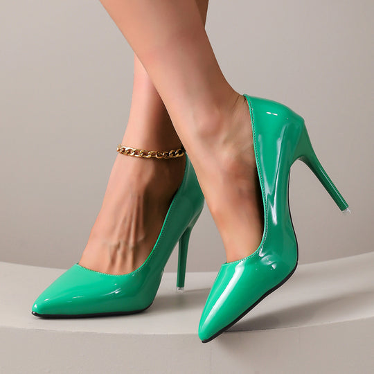 Damen stilvolle High Heels mit glänzendem Obermaterial und elegantem Schnitt R&B