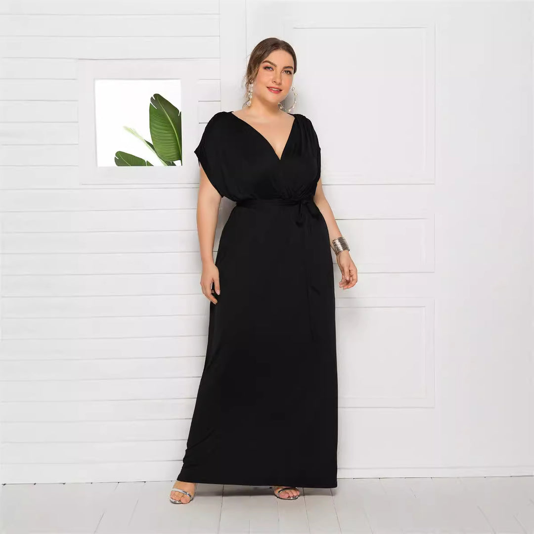 Damen Maxikleid mit raffiniertem Wickeldesign R&B