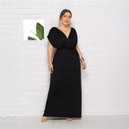 Damen Maxikleid mit raffiniertem Wickeldesign R&B