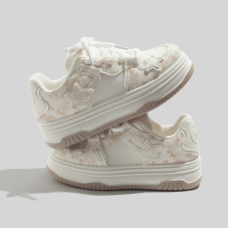 Damen Sneakers im sportlichen Style mit dekorativem Sternen-Muster und atmungsaktiven Obermaterialien