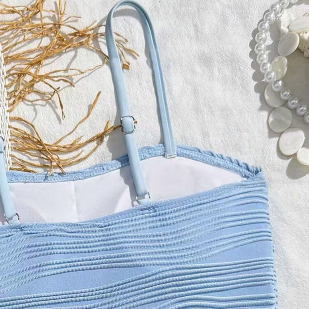 Damen Bikini-Set mit hoch taillierter Hose und modischem Rüschendesign R&B
