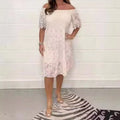 Damen Spitzenkleid mit Schulterfrei-Design R&B