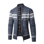 Herren Strickjacke mit hohem Kragen und modernem Zipper R&B