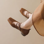 Damen Ballerinas mit modischen Riemen und komfortablem Fußbett