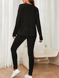 Damen Loungewear-Set mit geripptem Design und weitem Schnitt R&B
