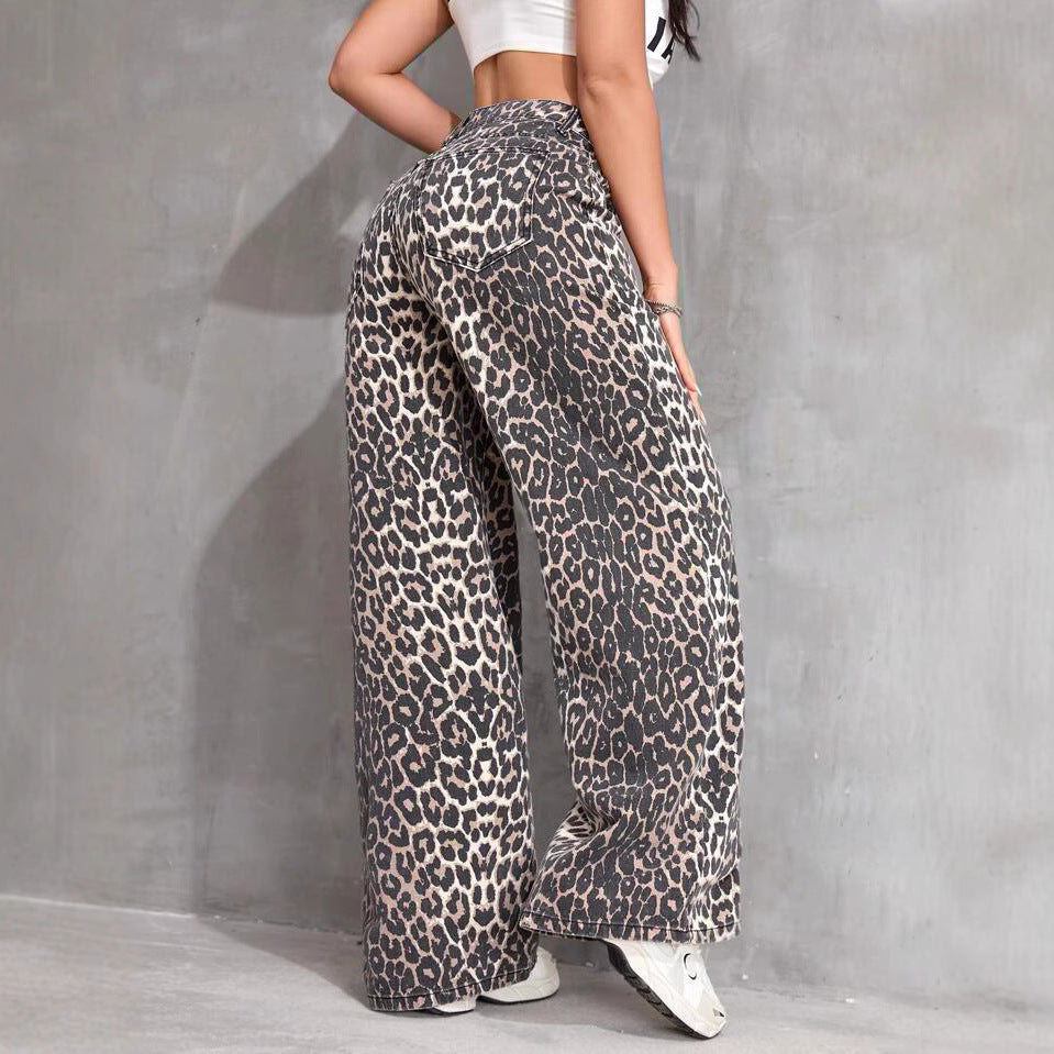 Damen Weite Jeans mit Wildleder-Optik und hoher Taille R&B