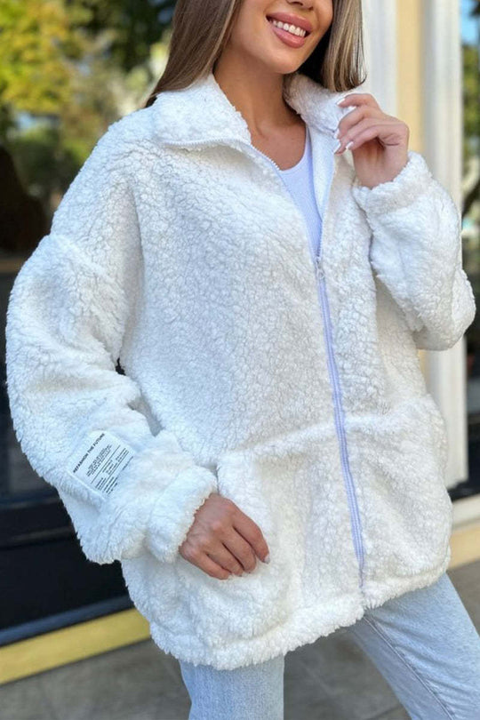 Damen Kuschelige Fleecejacke mit hohem Kragen und praktischen Taschen R&B