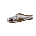 Damen offene Clogs mit modischem Knotendesign und bequemem Fußbett R&B
