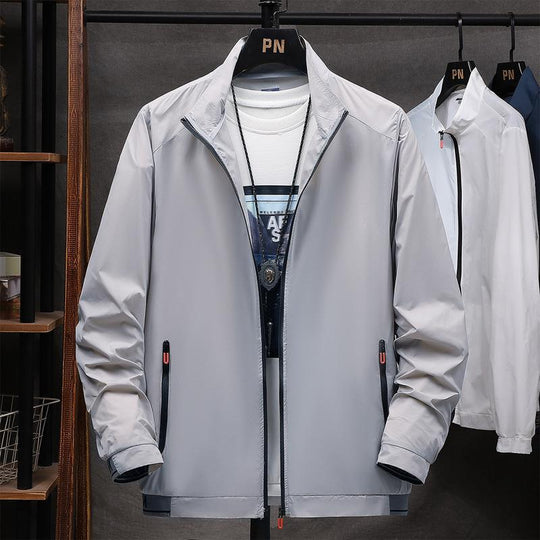 Herren leichte wasserabweisende Übergangsjacke mit praktischen Reißverschluss-Taschen R&B