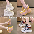 Damen modische High-Top Sneakers mit atmungsaktiver Mesh-Oberfläche und trendiger Plateausohle
