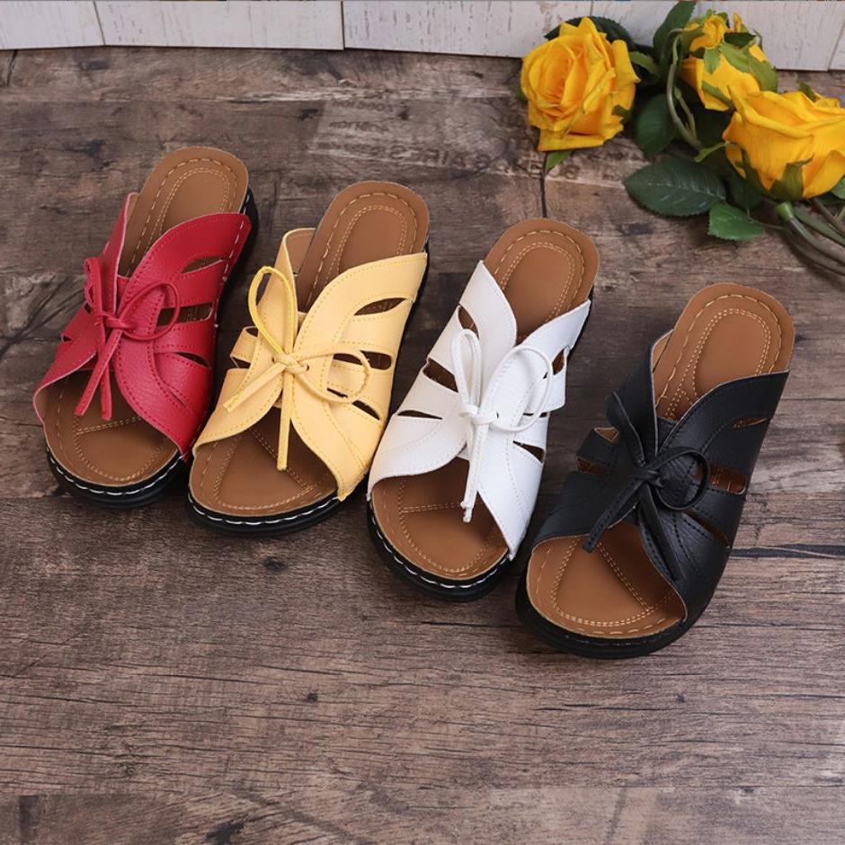 Damen Komfortable Riemchensandalen mit dekorativem Schleifen-Design R&B