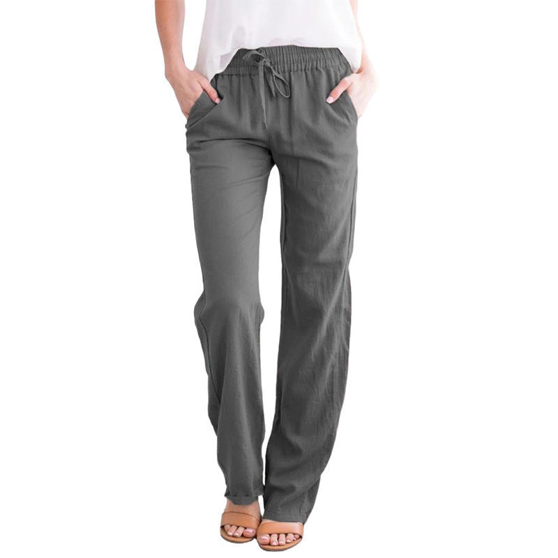 Damen Weite Hose mit elastischem Bund und praktischen Seitentaschen R&B