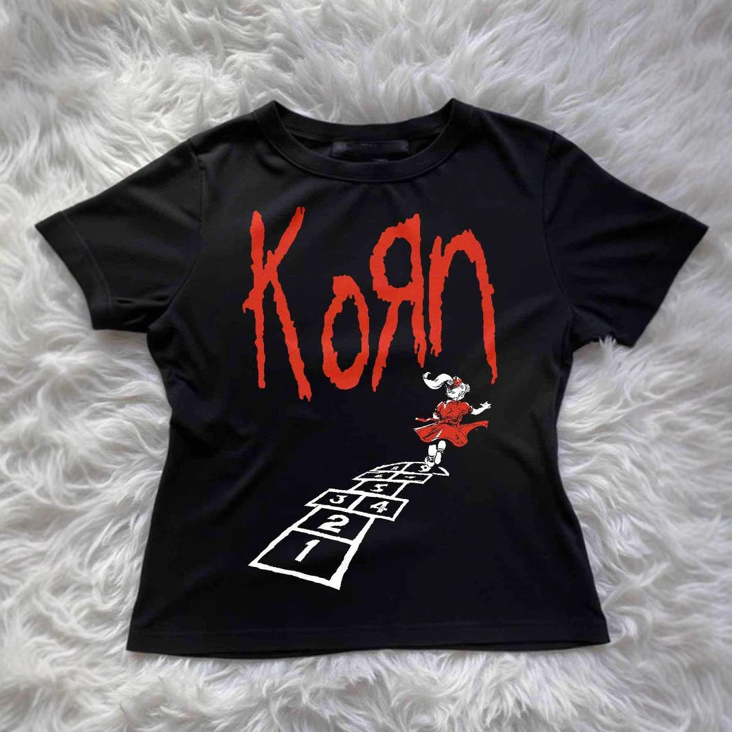 Damen T-Shirt mit kreativem grafischen Design und urbanem Statement R&B