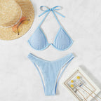 Damen Triangel-Bikini mit strukturiertem Oberteil und hoher Taille R&B