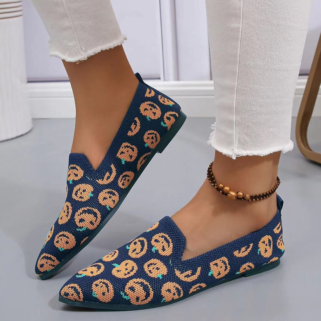 Damen modische Slipper mit Halloween-Motiv und elastischem Obermaterial R&B