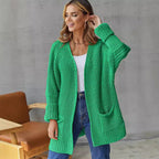 Damen Grobstrickjacke mit tiefem V-Ausschnitt und praktischen Taschen R&B