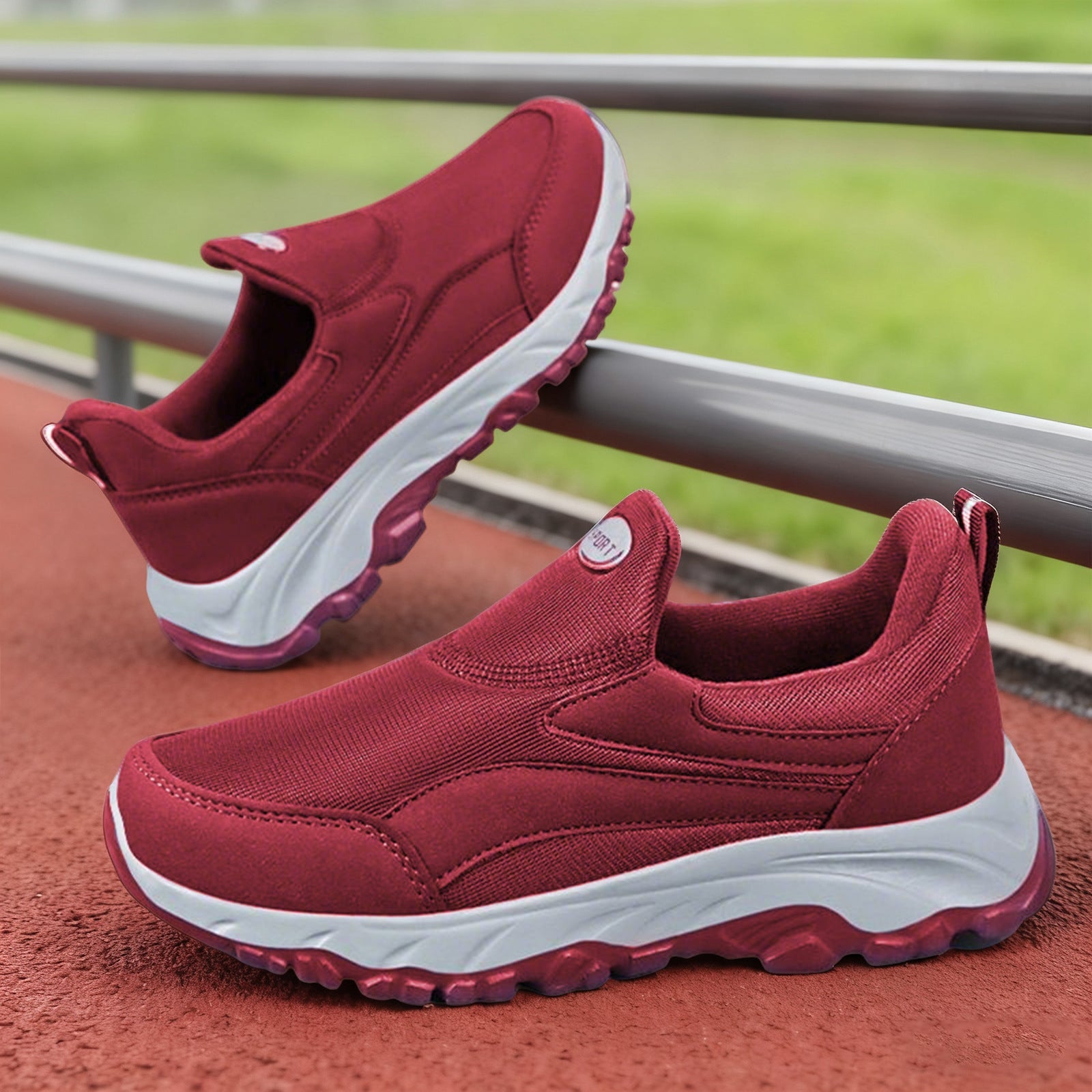 Damen Bequeme Slip-On Sportschuhe mit elastischem Obermaterial R&B