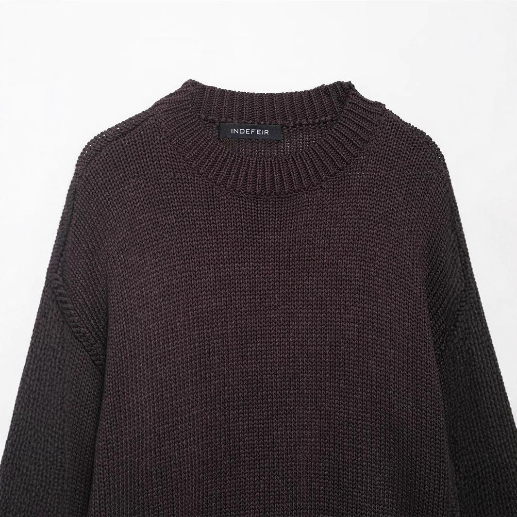 Damen lässiger Strickpullover mit weitem Schnitt und Oversized-Style R&B
