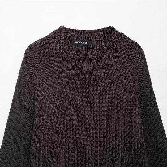 Damen lässiger Strickpullover mit weitem Schnitt und Oversized-Style R&B