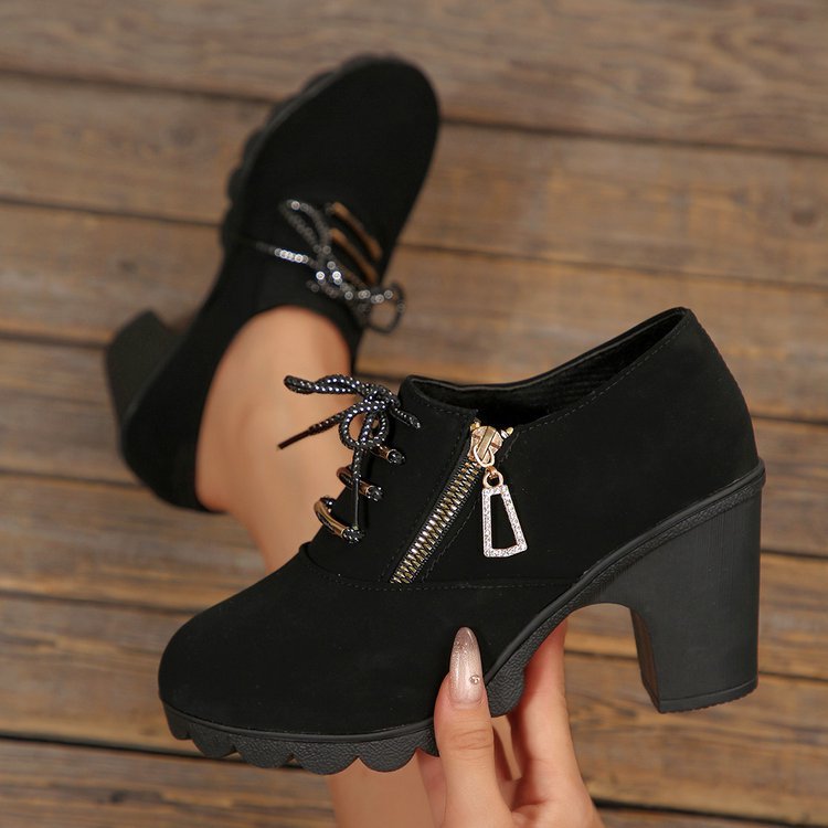 Damen Modische Schnürschuhe mit elegantem Blockabsatz R&B