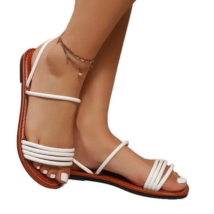 Damen Minimalistische Riemchen-Sandalen R&B