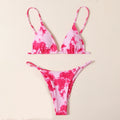 Damen Triangel-Bikini mit modischem Batikdesign