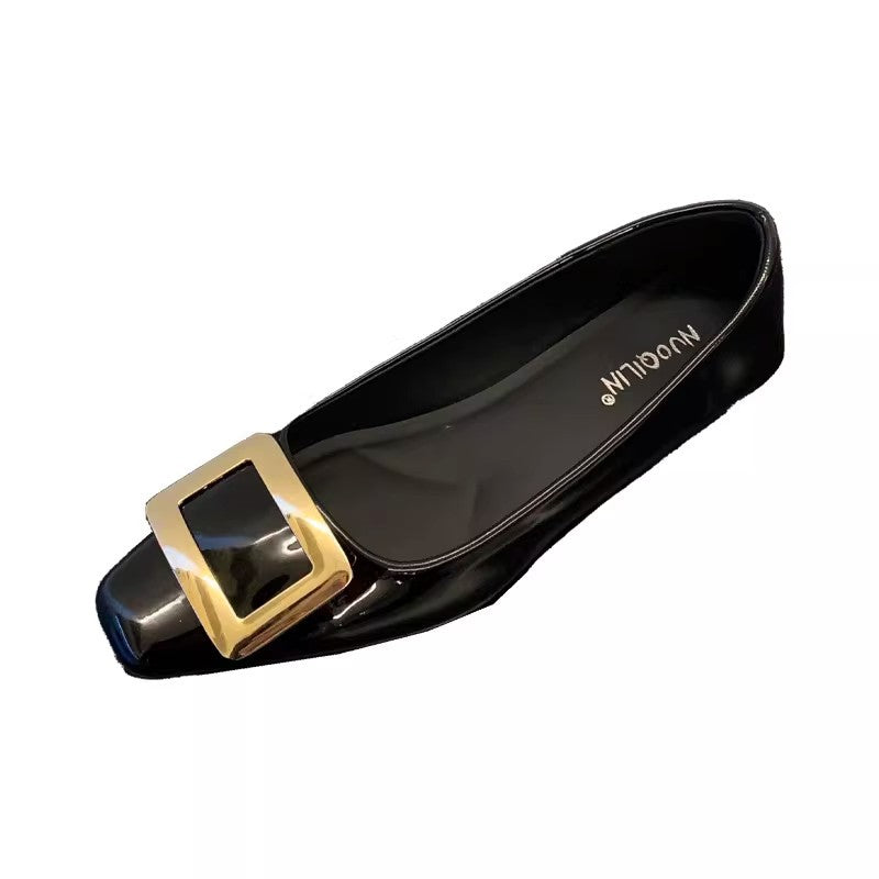 Damen Ballerinas mit eleganter Schnalle und hochwertiger Lackoberfläche R&B