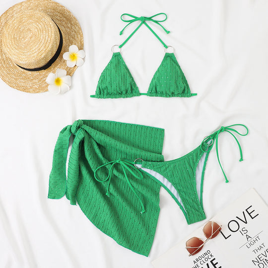 Damen Triangel Bikini-Set mit schickem Wickelrock R&B