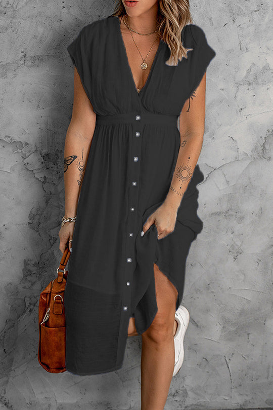 Damen Sommerkleid mit knopflosem Design und fließendem Schnitt R&B