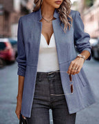 Damen Tailorierte Blazerjacke mit eleganter Spitze und lässigem Schnitt R&B