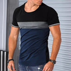 Herren modernes Kurzarm-T-Shirt mit strukturiertem Design und Kontrastdetails