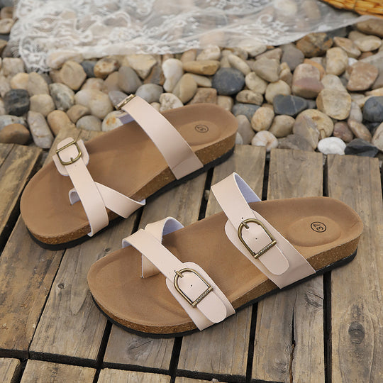 Damen Komfortable Birkentyp Sandalen mit modischen Schnallen R&B