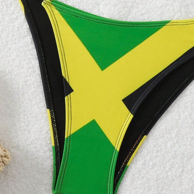 Damen Bikini mit trendy gekreuztem Oberteil und hohem Beinausschnitt R&B
