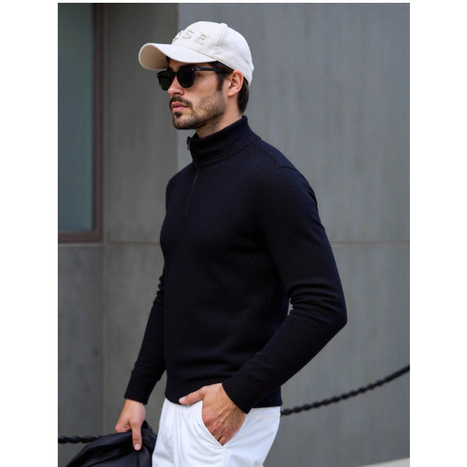 Herren Rollkragenpullover mit modernem Strukturdesign R&B