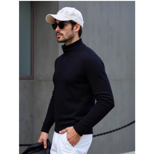 Herren Rollkragenpullover mit modernem Strukturdesign R&B