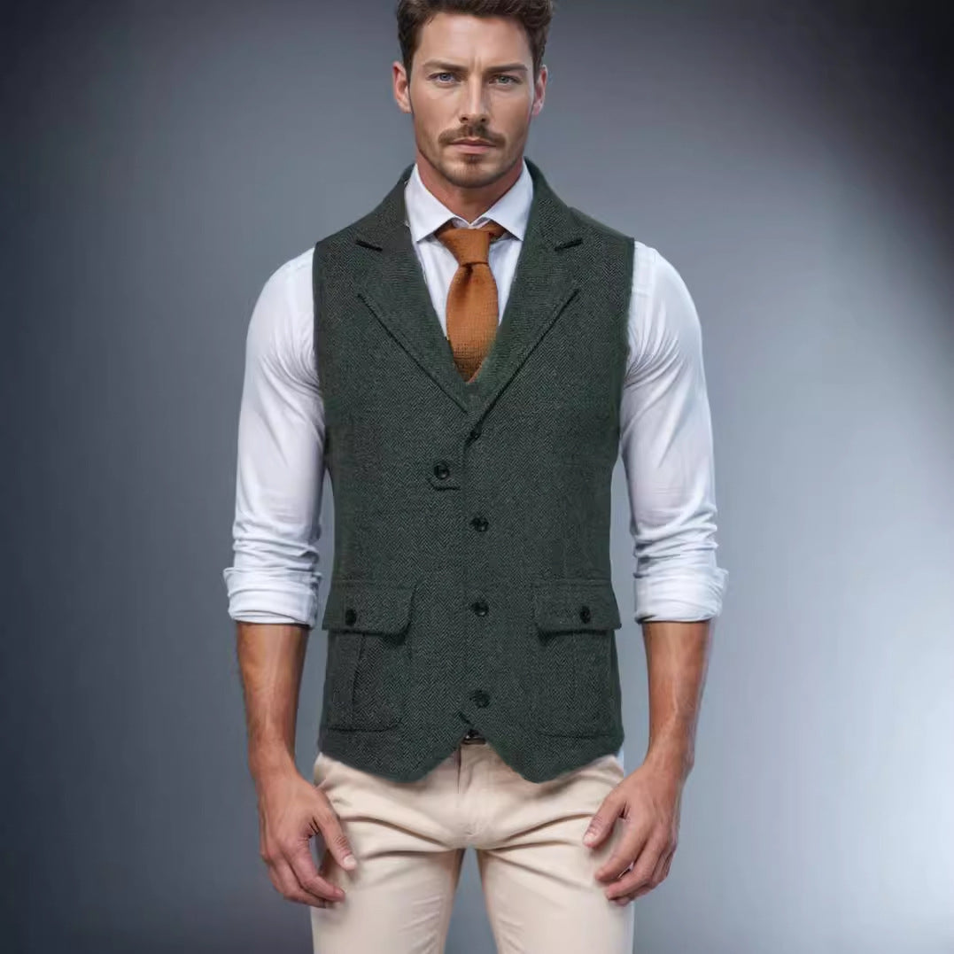 Herren Weste im klassischen Herringbone-Design R&B