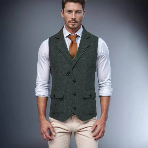 Herren Weste im klassischen Herringbone-Design R&B