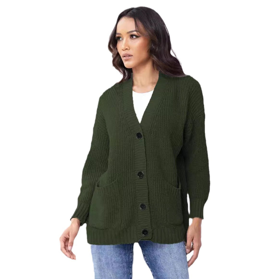 Damen Grobstrick-Cardigan mit praktischen Taschen und klassischem Knopfverschluss R&B