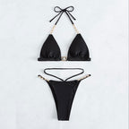 Damen Triangle-Bikini mit zarten Kettenverzierungen
