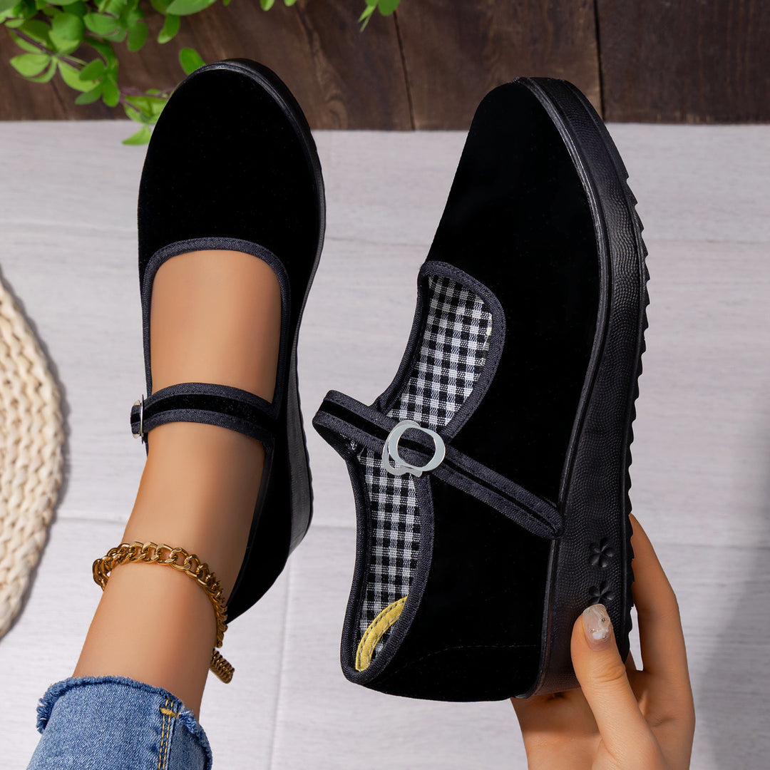 Damen Elegante und bequeme Mary Jane Halbschuhe mit verstellbarem Riemen R&B