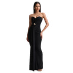 Damen Elegantes und figurbetontes Abendkleid mit gerafftem Design und schimmerndem Detail R&B