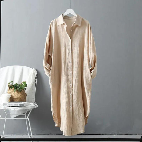 Damen oversized Blusenhemd in lässigem Schnitt mit Knopfleiste R&B