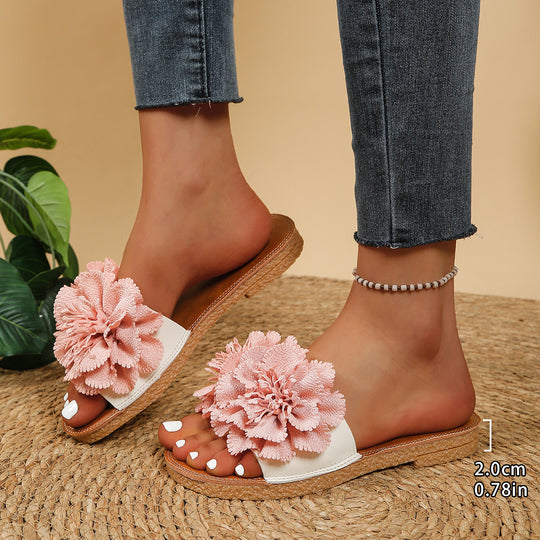 Damen Pantoletten mit dekorativen Blumendetails R&B