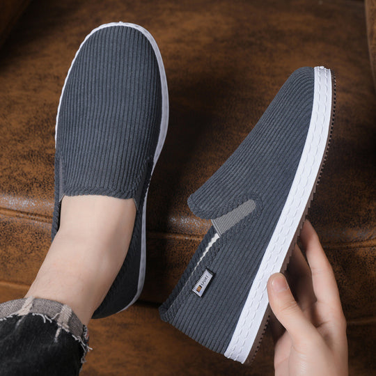 Damen Bequeme Cord-Slipper mit elastischem Einstieg R&B