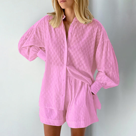 Damen Lässiges Oberteil und Shorts Set mit luftiger Passform R&B
